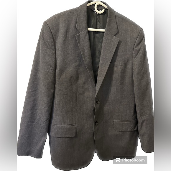 Banana Republic Dark Gray Two Button Wool Blazer 44R - Picture 2 of 14